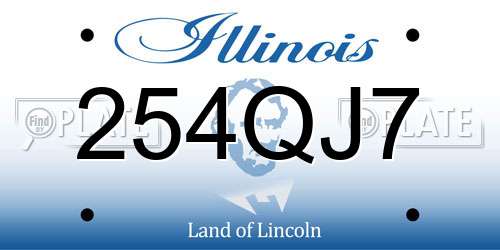 254QJ7 Illinois License Plate