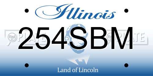 254SBM Illinois License Plate