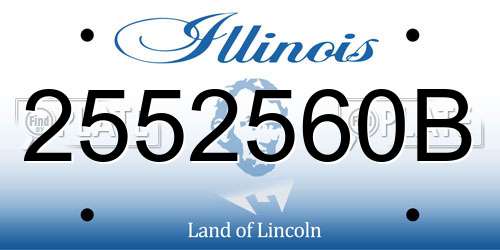2552560B Illinois License Plate