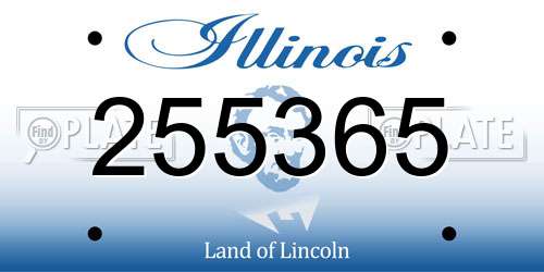 255365 Illinois License Plate