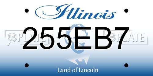 255EB7 Illinois License Plate