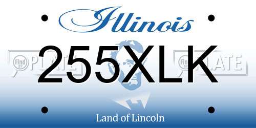 255XLK Illinois License Plate