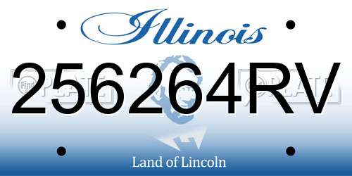 256264RV Illinois License Plate