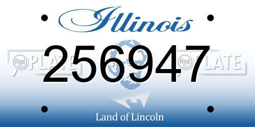 256947 Illinois License Plate