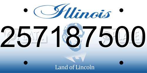 257187500 Illinois License Plate