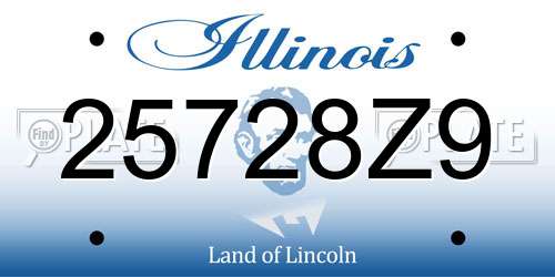 25728Z9 Illinois License Plate