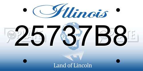25737B8 Illinois License Plate