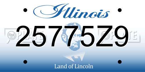 25775Z9 Illinois License Plate