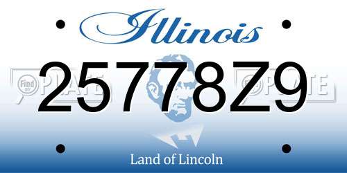 25778Z9 Illinois License Plate
