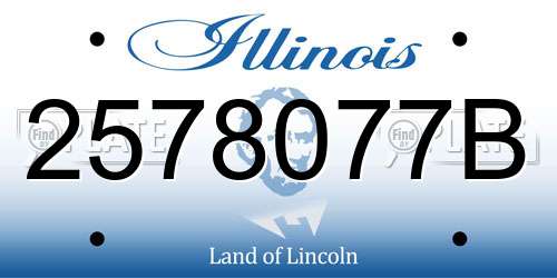 2578077B Illinois License Plate