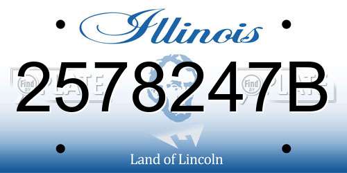 2578247B Illinois License Plate