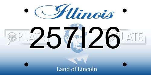 257I26 Illinois License Plate