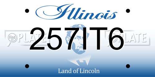 257IT6 Illinois License Plate