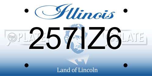 257IZ6 Illinois License Plate