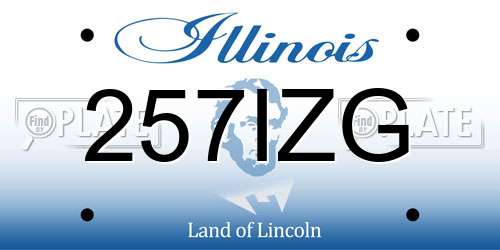 257IZG Illinois License Plate