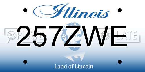 257ZWE Illinois License Plate