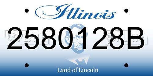 2580128B Illinois License Plate