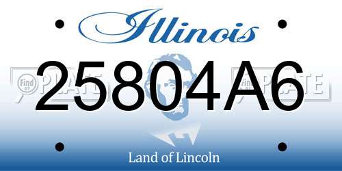 25804A6 Illinois License Plate