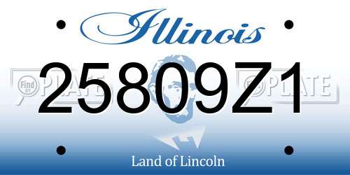 25809Z1 Illinois License Plate