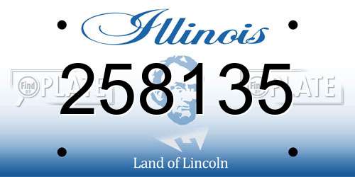 258135 Illinois License Plate