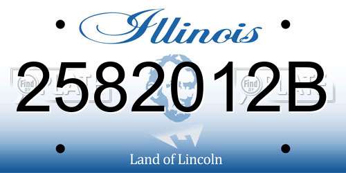 2582012B Illinois License Plate