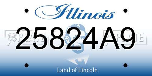 25824A9 Illinois License Plate