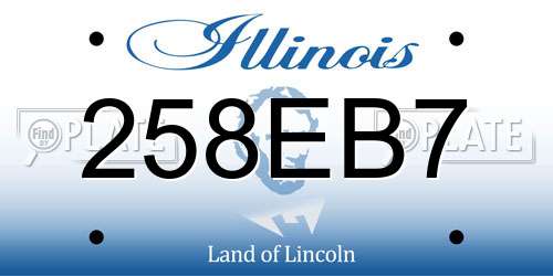 258EB7 Illinois License Plate