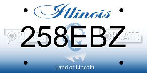 258EBZ Illinois License Plate