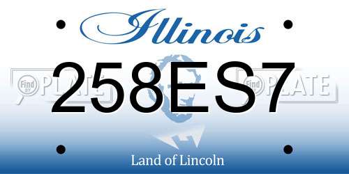 258ES7 Illinois License Plate