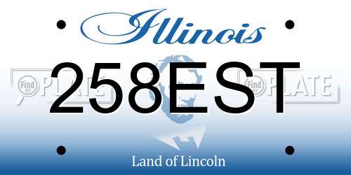 258EST Illinois License Plate