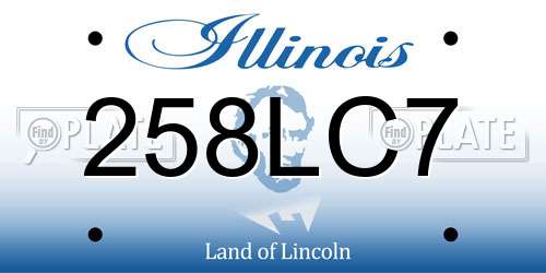 258LC7 Illinois License Plate