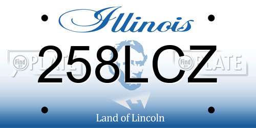 258LCZ Illinois License Plate