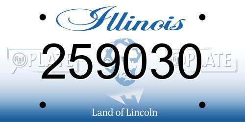 259030 Illinois License Plate
