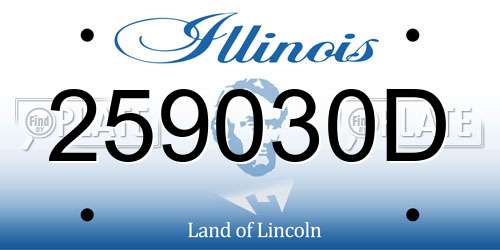 259030D Illinois License Plate