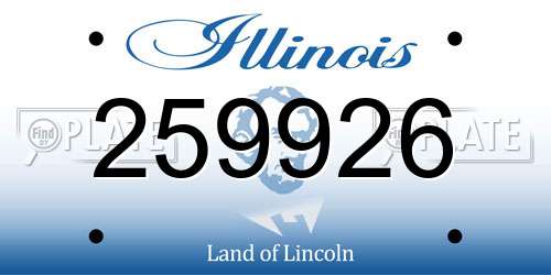 259926 Illinois License Plate
