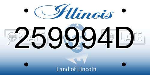 259994D Illinois License Plate