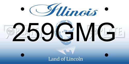259GMG Illinois License Plate