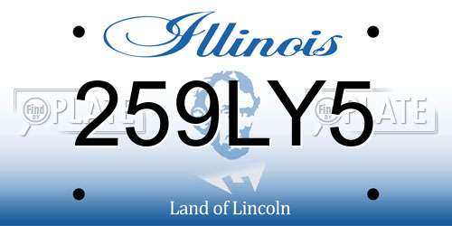 259LY5 Illinois License Plate