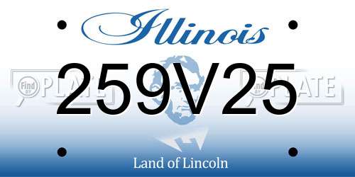 259V25 Illinois License Plate