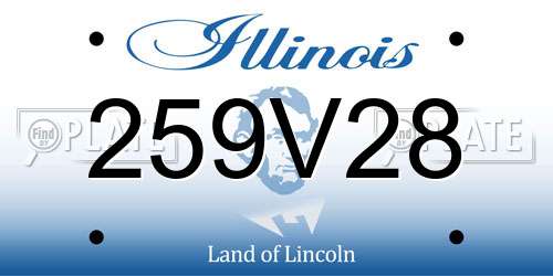 259V28 Illinois License Plate