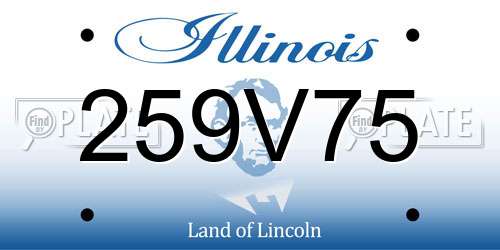 259V75 Illinois License Plate
