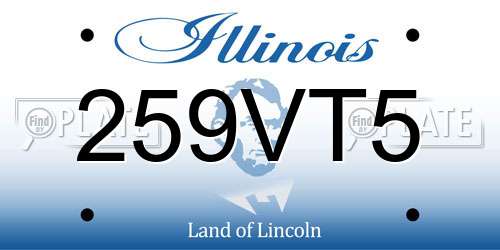 259VT5 Illinois License Plate