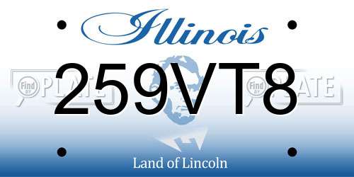 259VT8 Illinois License Plate
