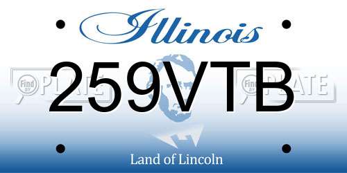 259VTB Illinois License Plate