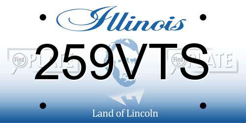 259VTS Illinois License Plate