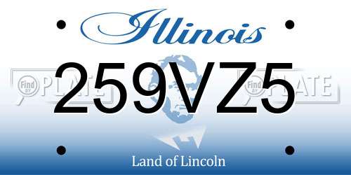 259VZ5 Illinois License Plate