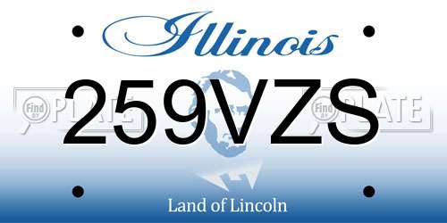 259VZS Illinois License Plate
