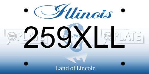 259XLL Illinois License Plate