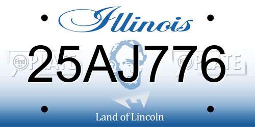 25AJ776 Illinois License Plate