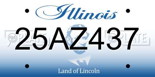 25AZ437 Illinois License Plate